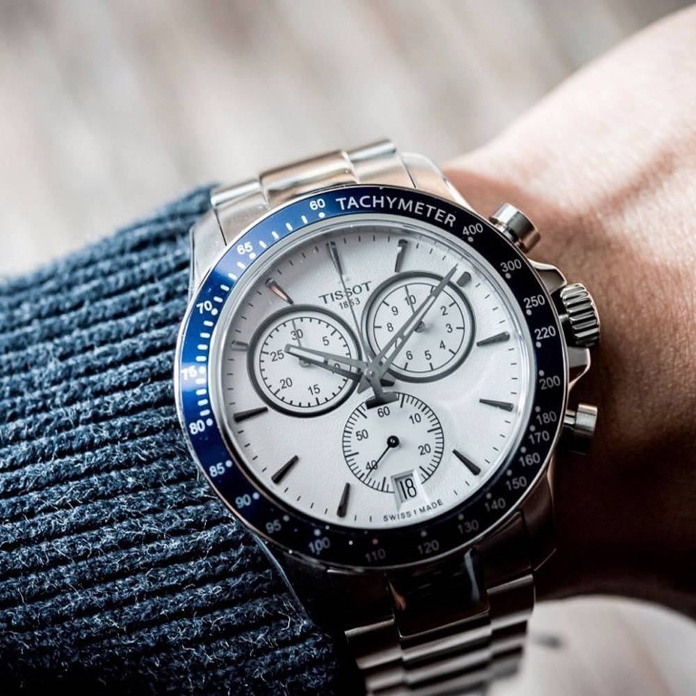 Shop Authentic Tissot V8 Quartz T Sport Chronograph White Dial Silver Steel Strap Watch For Men - T106.417.11.031.00 - Luxxuri
