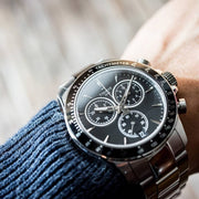  Shop Authentic Tissot V8 Quartz Chronograph Black Dial Silver Steel Strap Watch For Men - T106.417.11.051.00 - Luxxuri