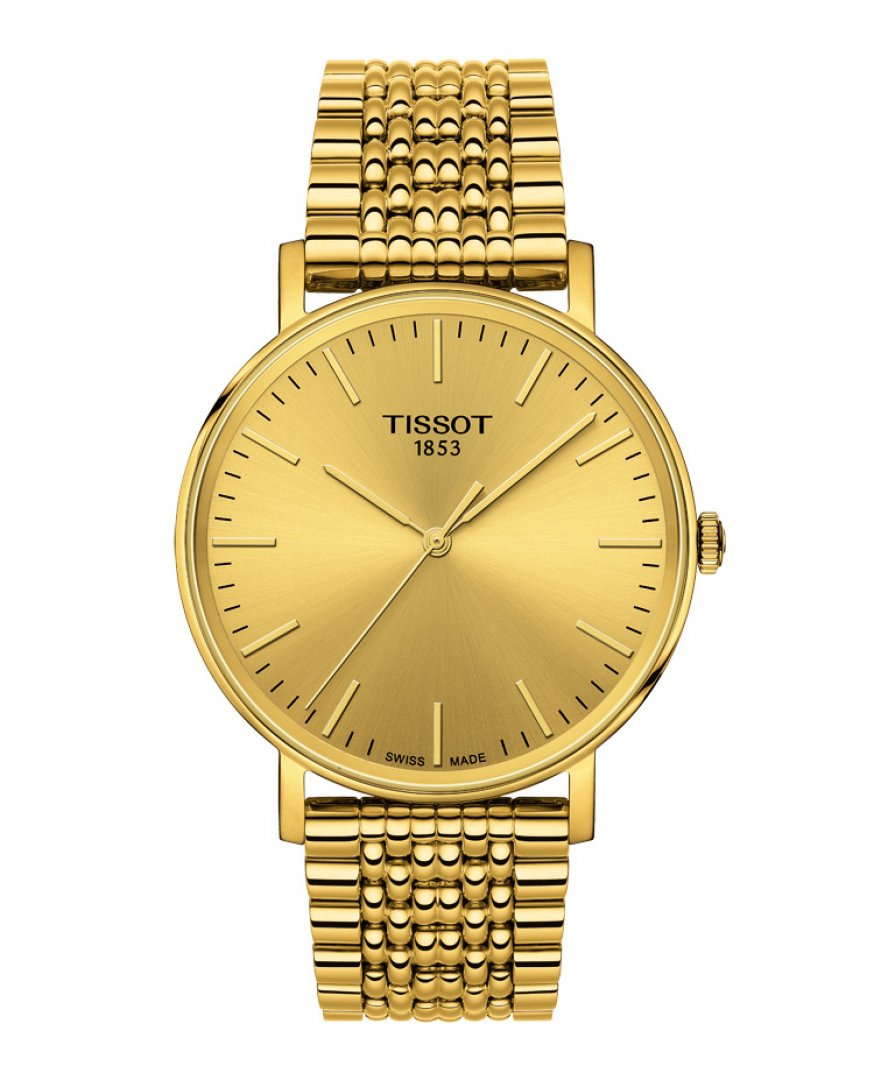  Shop Authentic Tissot Everytime Lady Gold Dial Gold Mesh Bracelet Watch for Women - T143.210.33.021.00 - Luxxuri