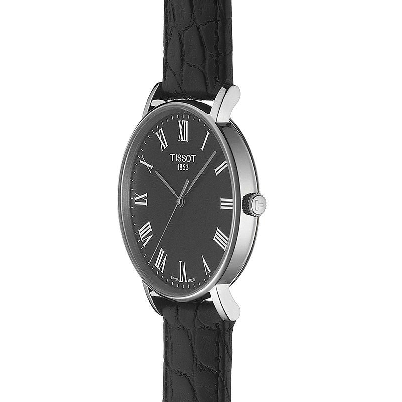  Shop Authentic Tissot Everytime Medium Black Dial Black Leather Strap Watch For Men - T109.410.16.053.00 - Luxxuri