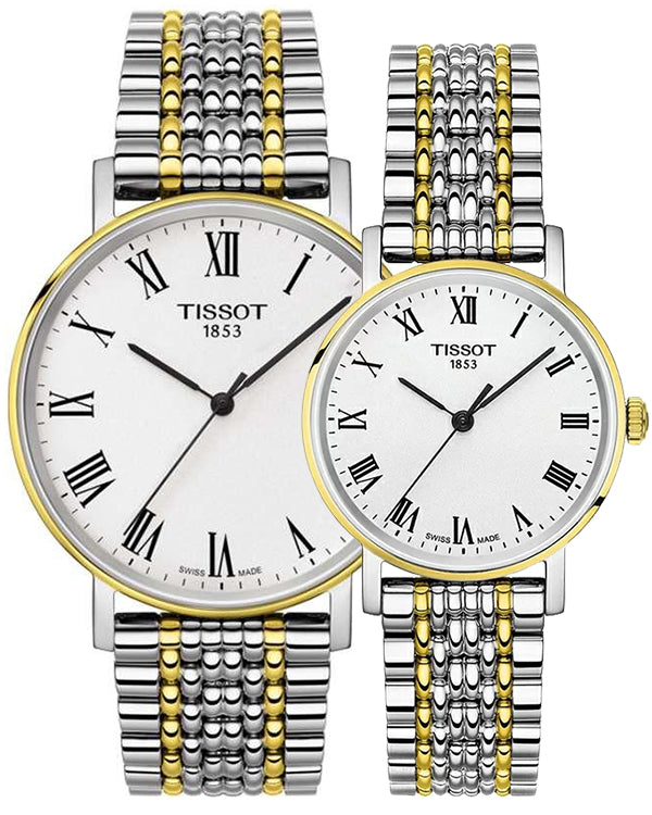  Shop Authentic Tissot Everytime Medium White Dial Two Tone Mesh Bracelet Watch For Men - T109.410.22.033.00 - Luxxuri