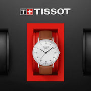  Shop Authentic Tissot T Classic Everytime Large White Dial Brown Leather Strap Watch For Men - T109.610.16.037.00 - Luxxuri
