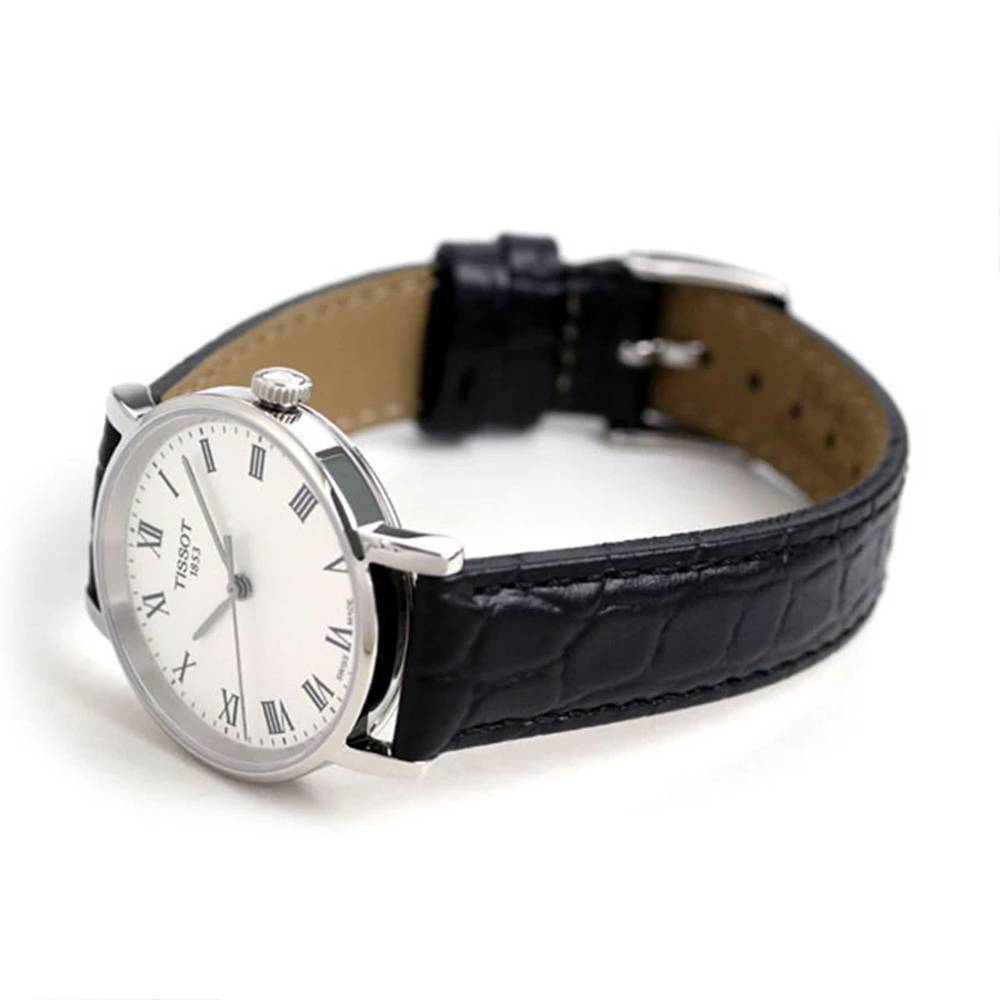  Shop Authentic Tissot Everytime Small White Dial Black Leather Strap Watch For Women - T109.210.16.033.00 - Luxxuri