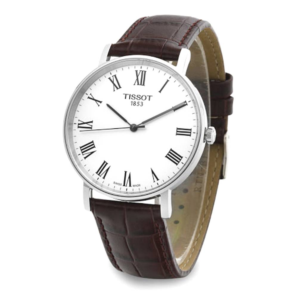  Shop Authentic Tissot T Classic Everytime White Dial Brown Leather Strap Watch For Men - T109.410.16.033.00 - Luxxuri