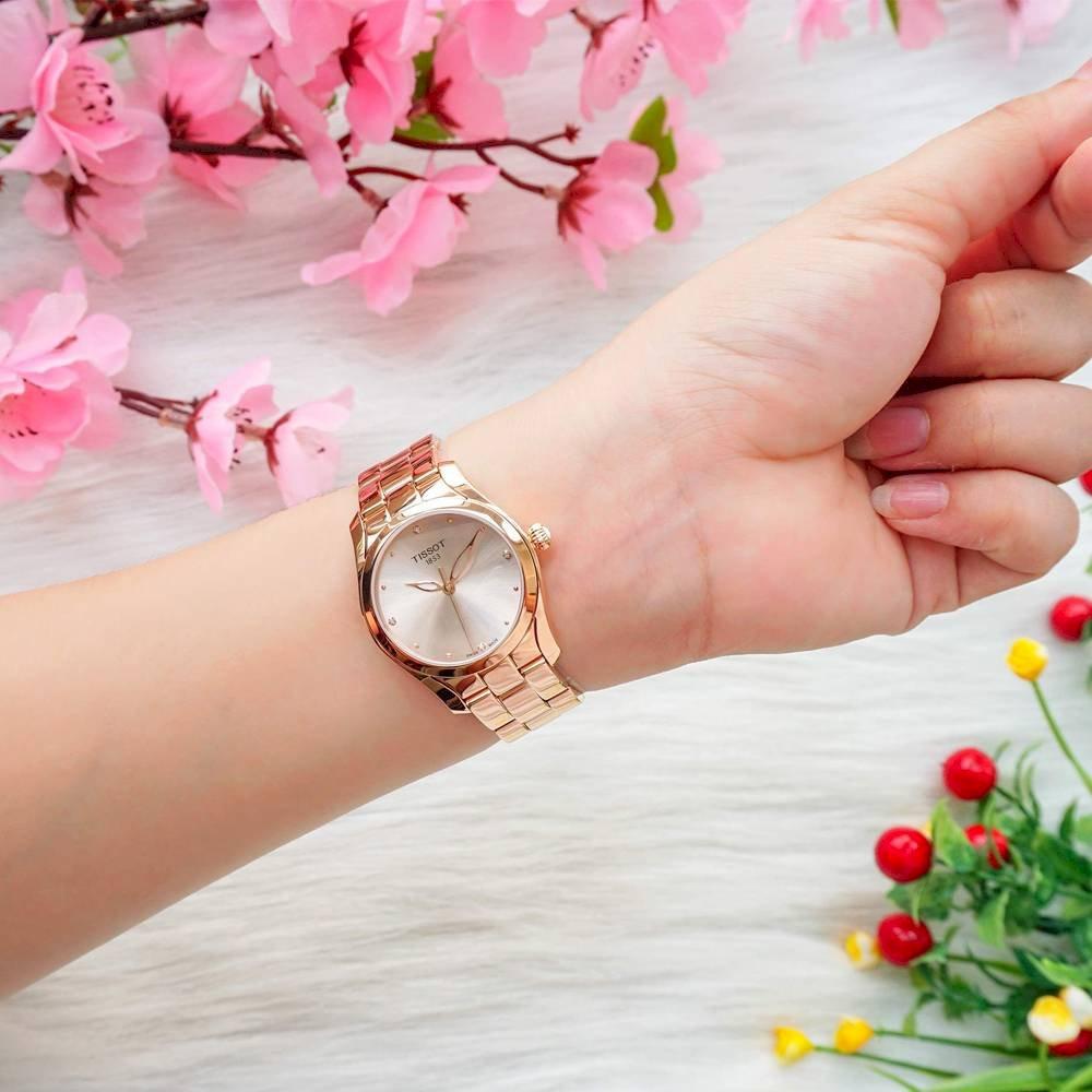  Shop Authentic Tissot T Wave Rose Gold Dial Rose Gold Steel Strap Watch For Women - T112.210.33.456.00 - Luxxuri