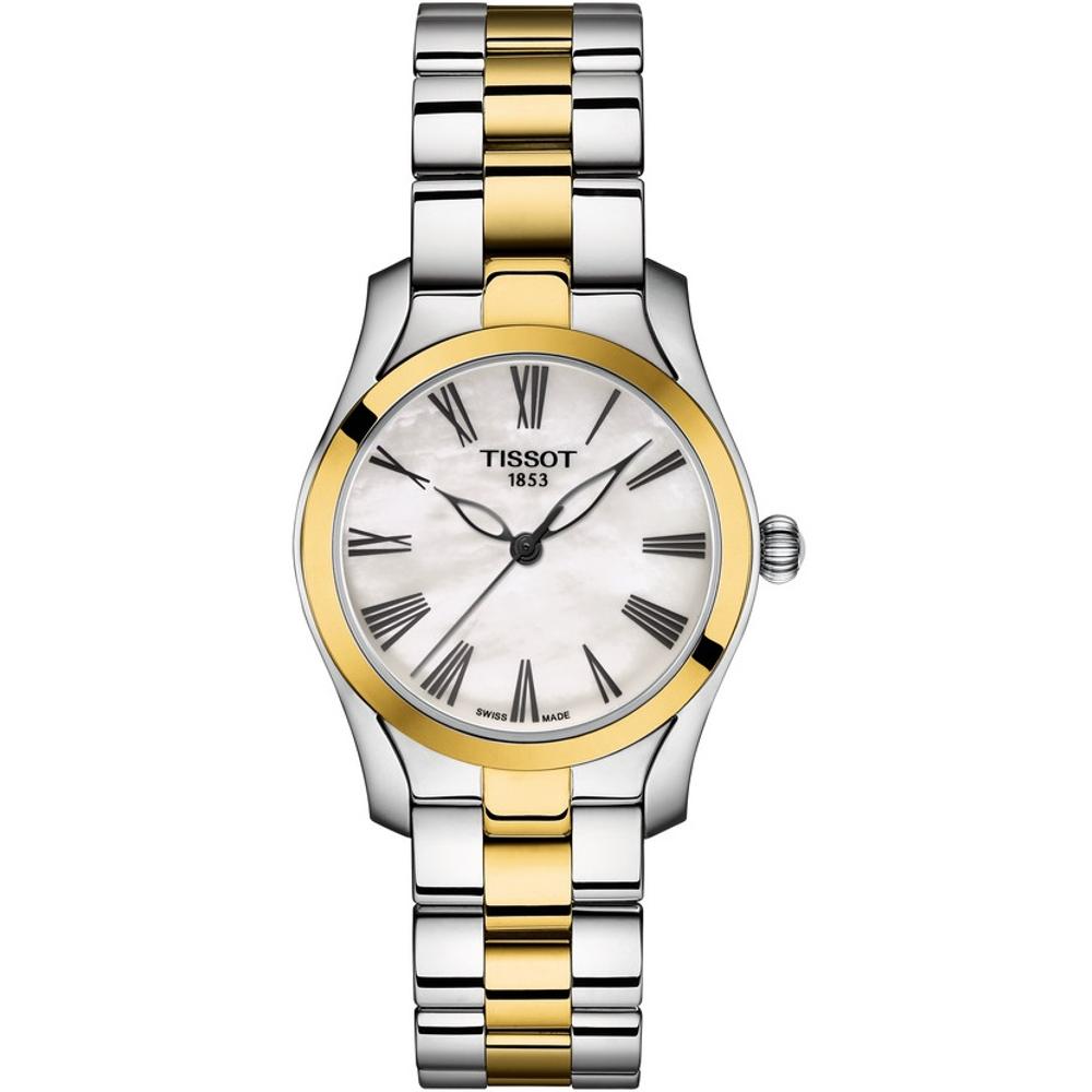  Shop Authentic Tissot T Wave Lady White Mother of Pearl Dial Two Tone Steel Strap Watch For Women - T112. 210. 22. 113. 00 - Luxxuri
