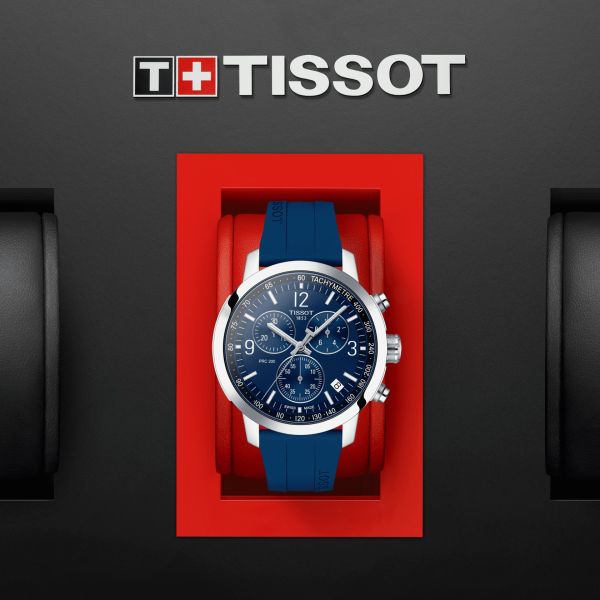  Shop Authentic Tissot T Sport PRC 200 Chronograph Blue Rubber Strap Watch For Men - T114.417.17.047.00 - Luxxuri