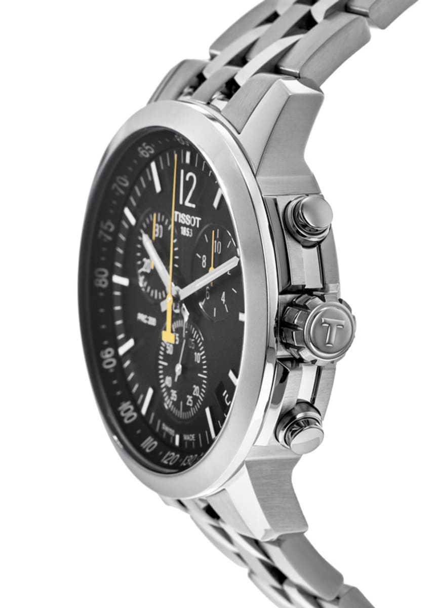  Shop Authentic Tissot PRC 200 Chronograph Black Dial Silver Steel Strap Watch For Men - T114.417.11.057.00 - Luxxuri