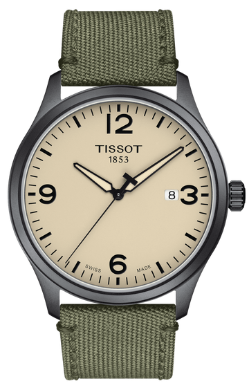 Shop Authentic Tissot T Sport Chrono XL Beige Dial Khakhi Green Nylon Strap Watch for Men - T116.617.33.267.00 - Luxxuri