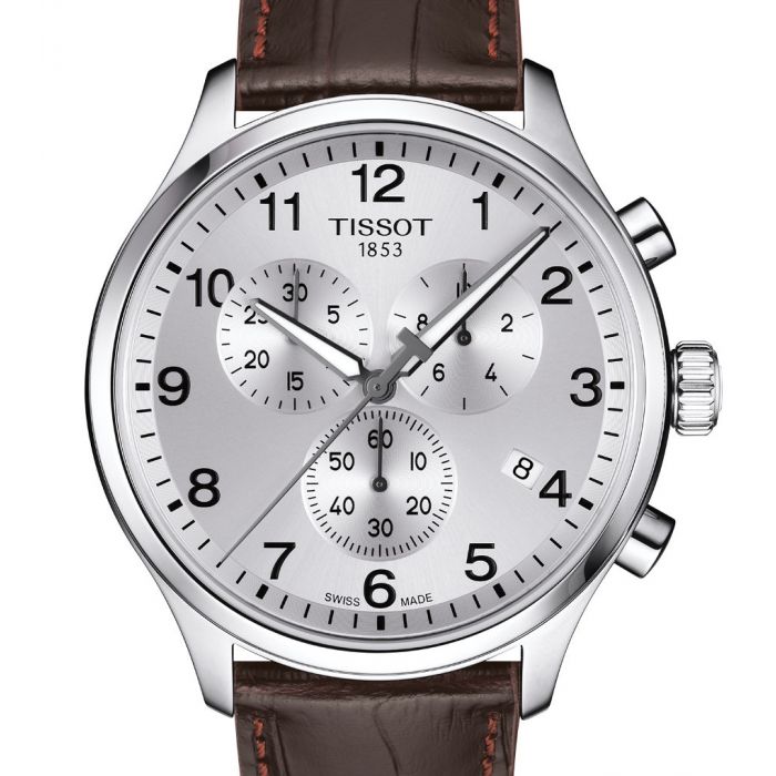  Shop Authentic Tissot Chrono XL Silver Dial Brown Leather Strap Watch For Men - T116.617.16.037.00 - Luxxuri