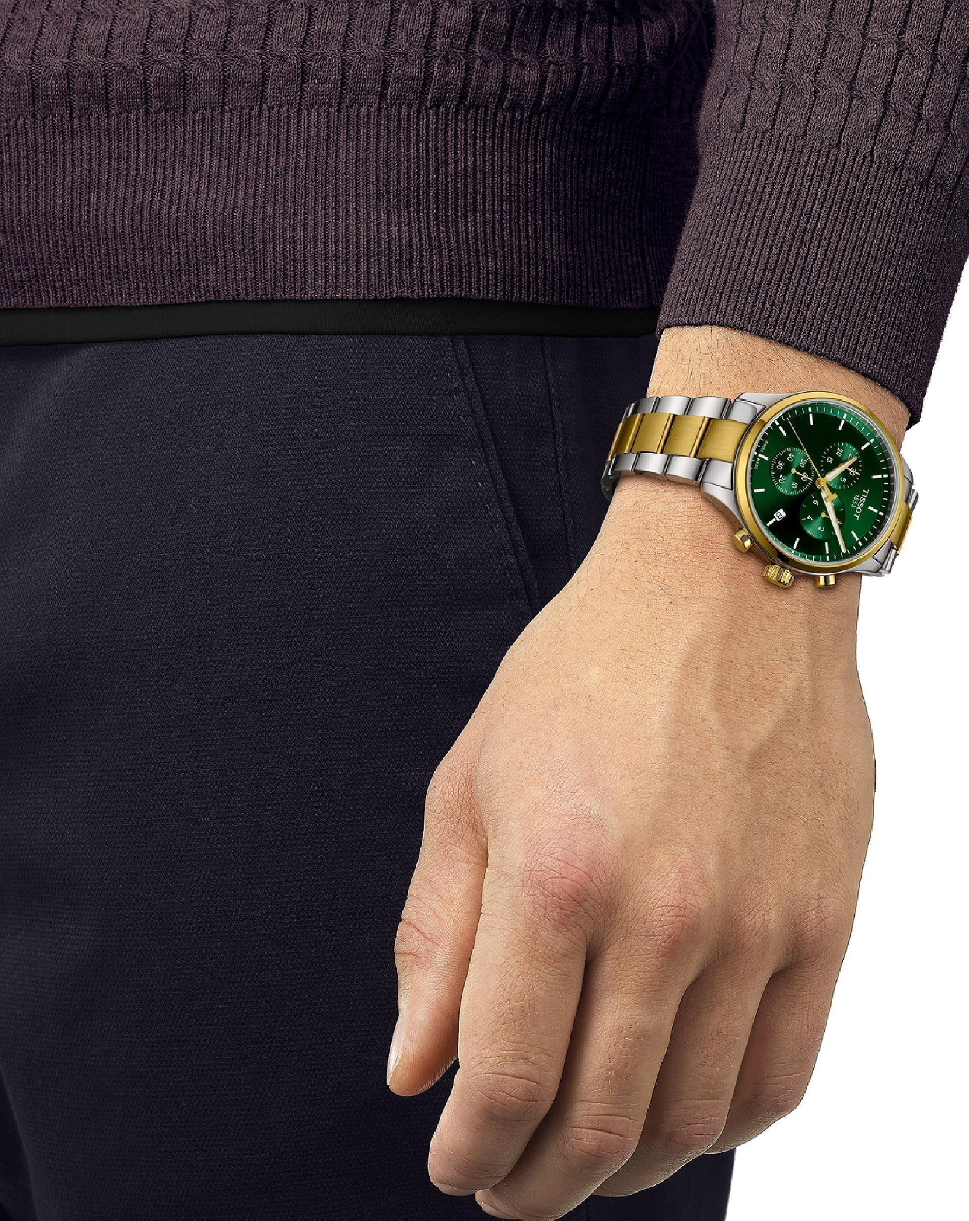  Shop Authentic Tissot T Sport Chrono XL Classic Green Dial Two Tone Steel Strap Watch for Men - T116.617.22.091.00 - Luxxuri
