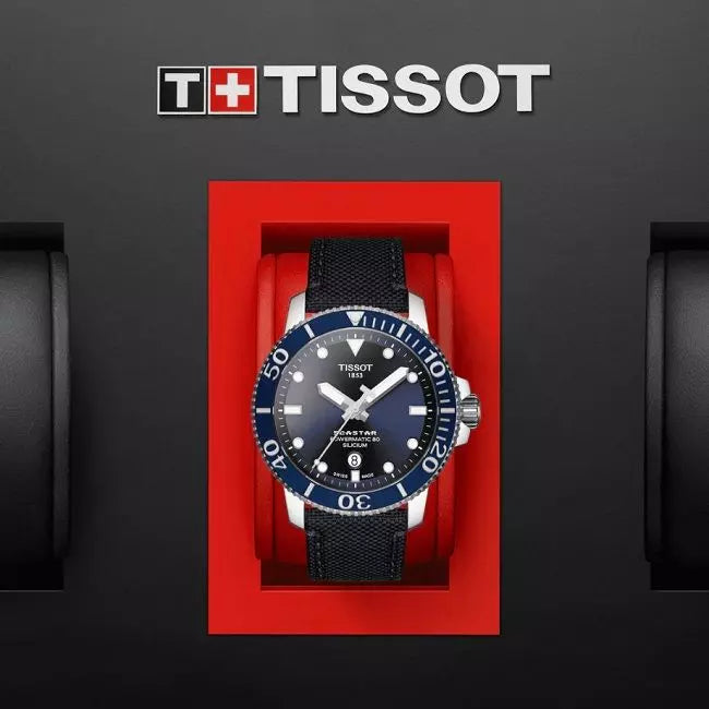  Shop Authentic Tissot Seastar 1000 Powermatic 80 Silicium Blue Dial Blue Nylon Strap Watch For Men - T120.407.17.041.01 - Luxxuri