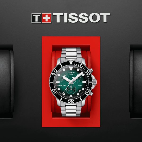  Shop Authentic Tissot Seastar 1000 Chronograph Green Dial Silver Steel Strap Watch For Men - T120.417.11.091.01 - Luxxuri