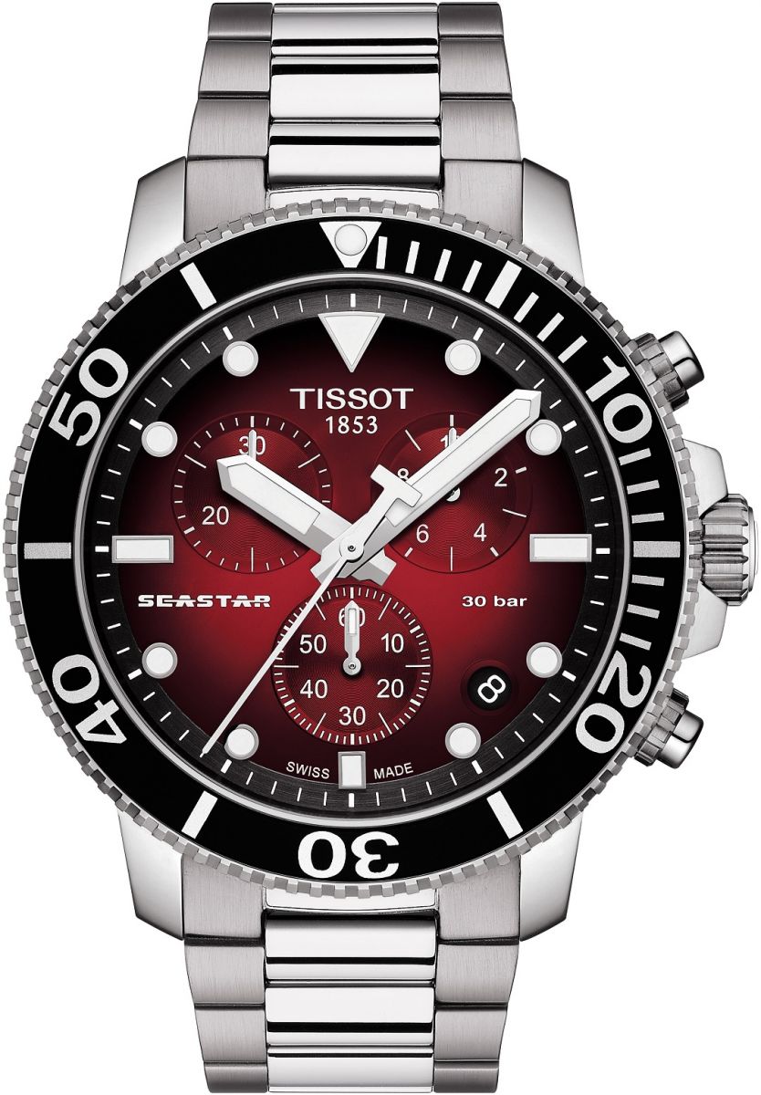  Shop Authentic Tissot Seastar 1000 Chronograph Red Dial Silver Steel Strap Watch For Men - T120.417.11.421.00 - Luxxuri
