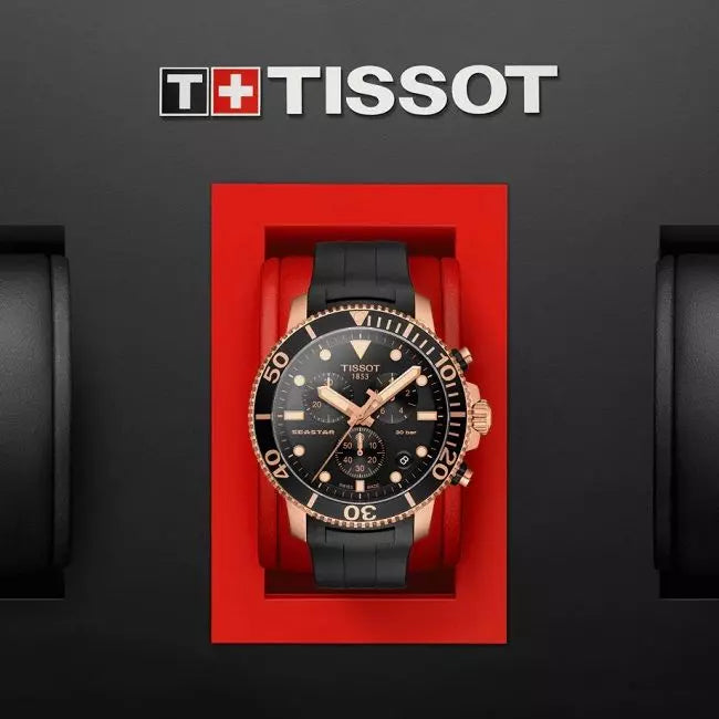  Shop Authentic Tissot Seastar 1000 Chronograph Black Dial Black Rubber Strap Watch For Men - T120.417.37.051.00 - Luxxuri