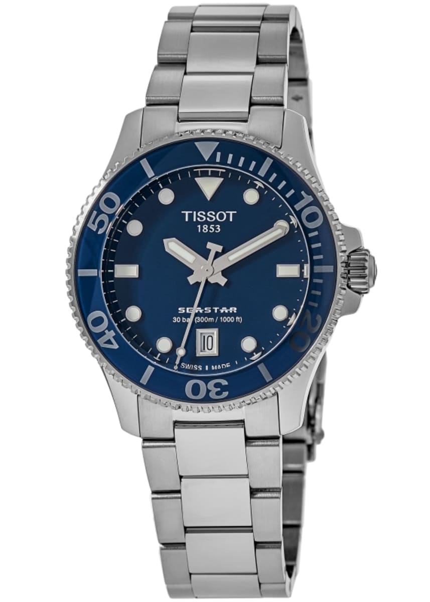  Shop Authentic Tissot Seastar 1000 Lady Blue Dial Silver Steel Strap Watch For Women - T120.210.11.041.00 - Luxxuri