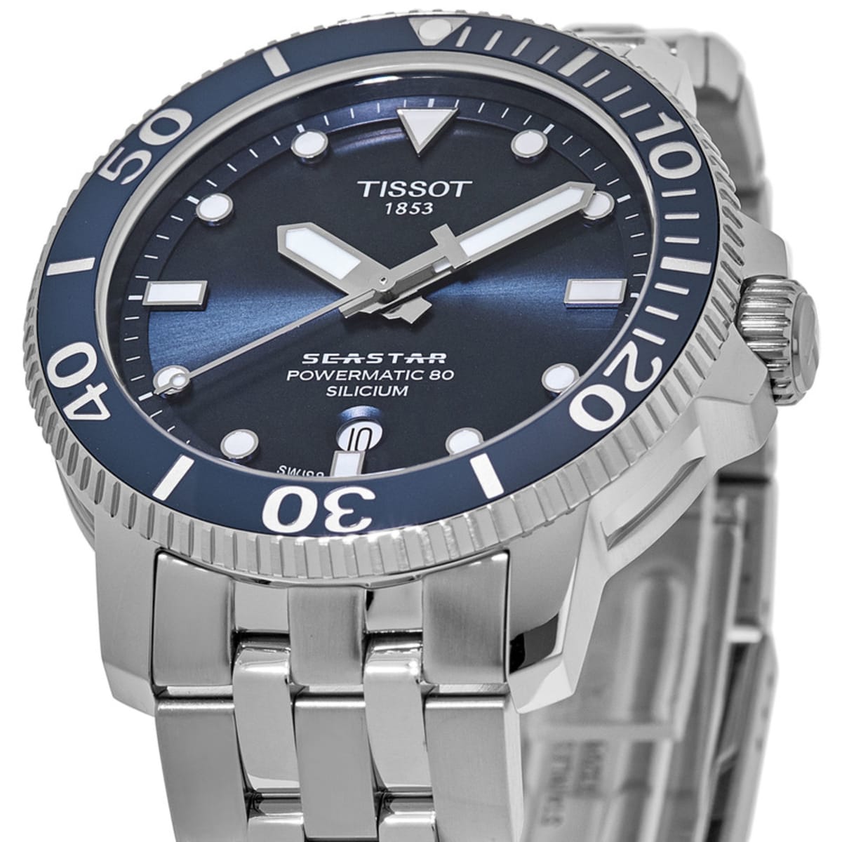  Shop Authentic Tissot T Sport Seastar 1000 Powermatic Silicium Blue Dial Silver Steel Strap Watch For Men - T120.407.11.041.01 - Luxxuri