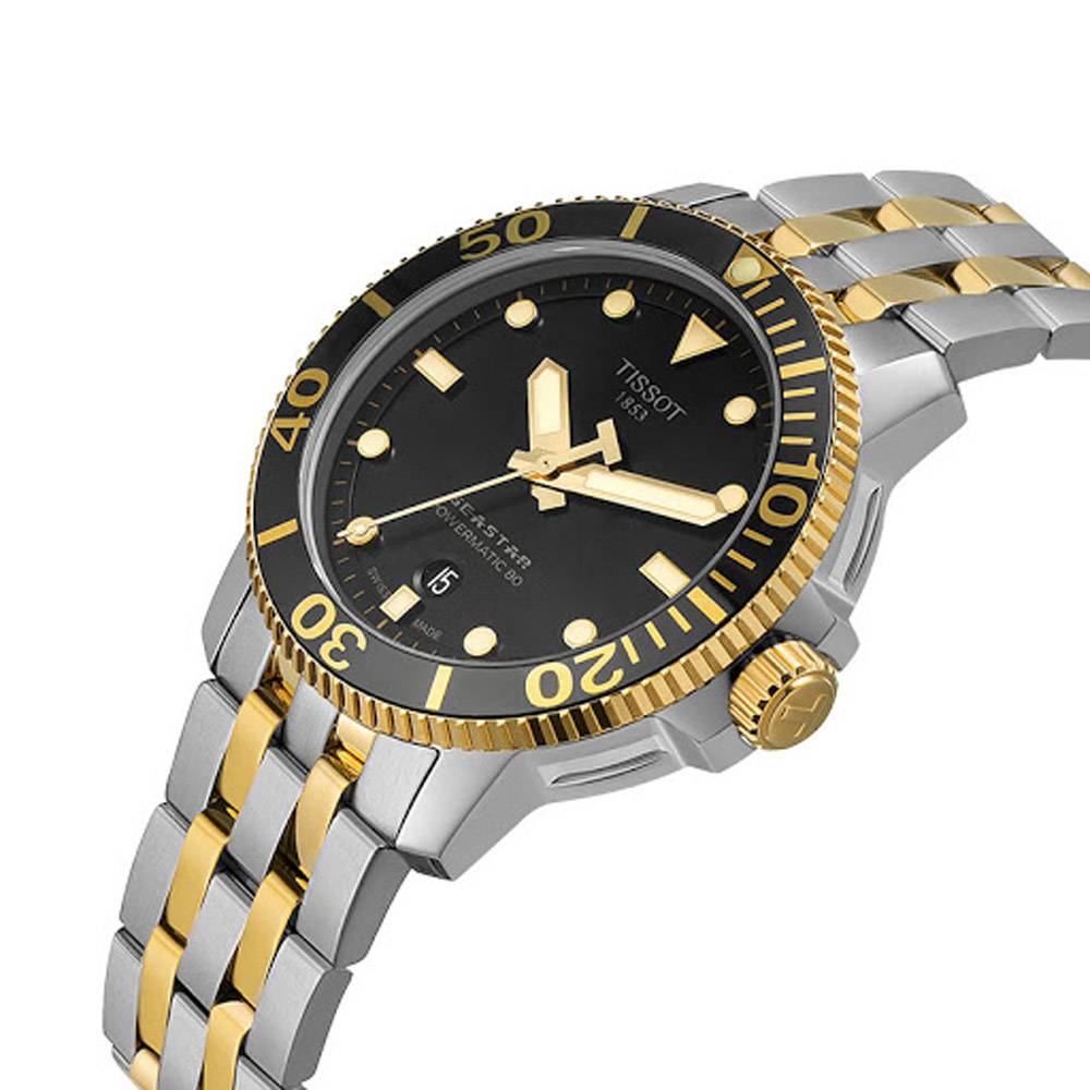  Shop Authentic Tissot Seastar 1000 Powermatic 80 Black Dial Two Tone Steel Strap Watch For Men - T120.407.22.051.00 - Luxxuri