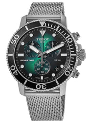  Shop Authentic Tissot Seastar 1000 Chronograph Green Dial Silver Mesh Bracelet Watch For Men - T120.417.11.091.00 - Luxxuri