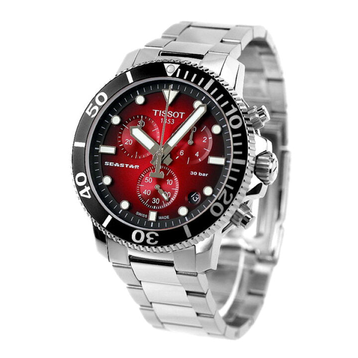 Shop Authentic Tissot Seastar 1000 Chronograph Red Dial Silver Steel Strap Watch For Men - T120.417.11.421.00 - Luxxuri