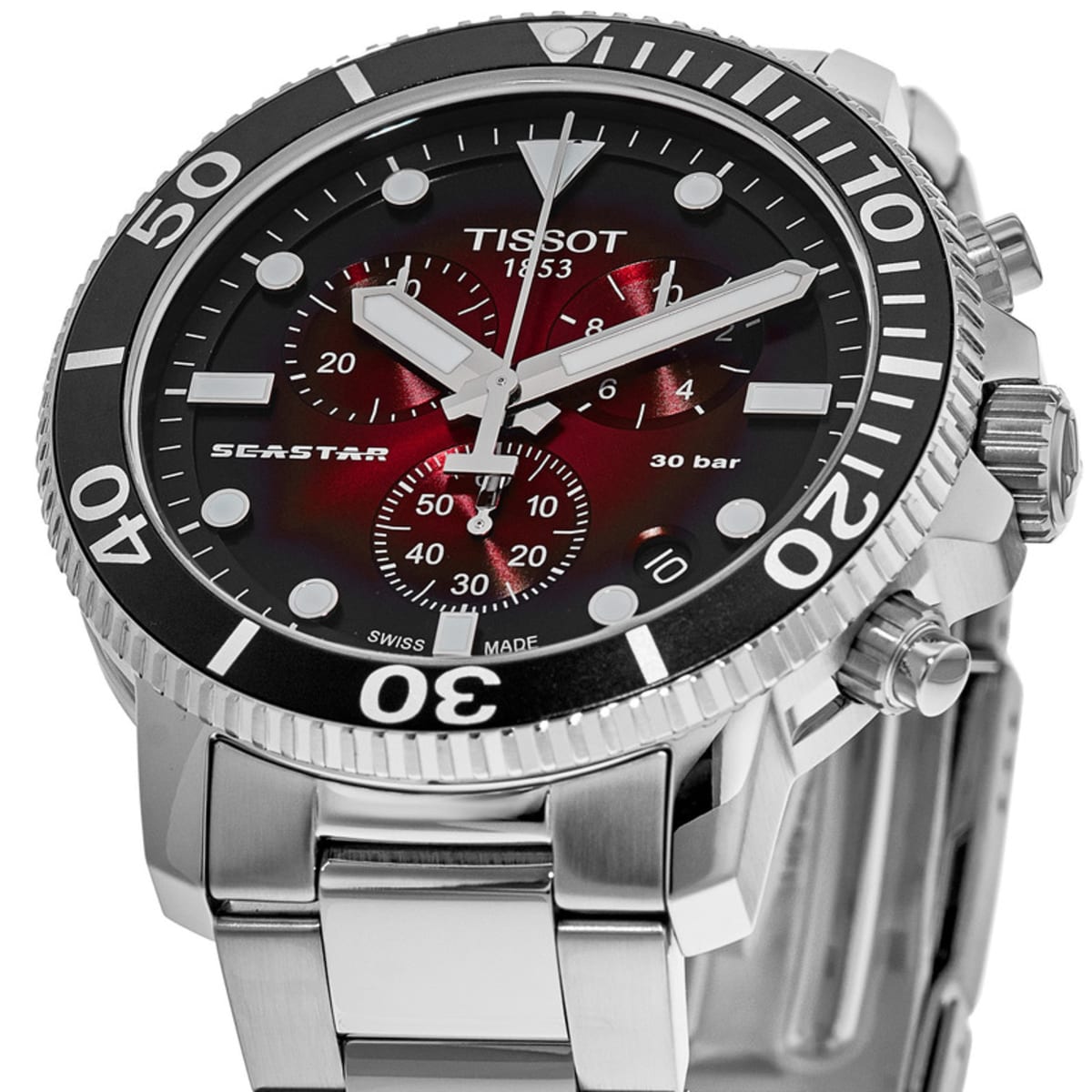  Shop Authentic Tissot Seastar 1000 Chronograph Red Dial Silver Steel Strap Watch For Men - T120.417.11.421.00 - Luxxuri