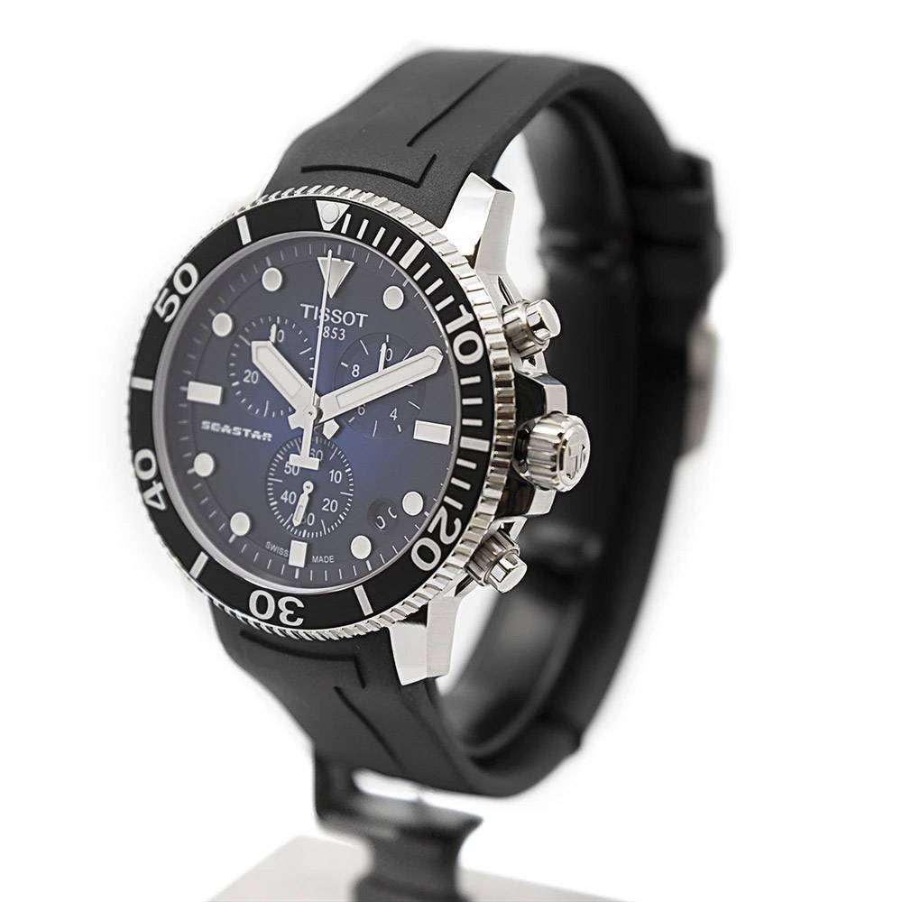  Shop Authentic Tissot Seastar 1000 Chronograph Blue Dial Black Rubber Strap Watch For Men - T120.417.17.041.00 - Luxxuri