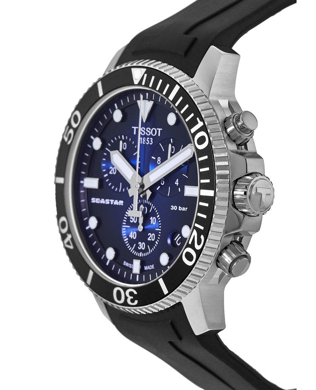  Shop Authentic Tissot Seastar 1000 Chronograph Blue Dial Black Rubber Strap Watch For Men - T120.417.17.041.00 - Luxxuri