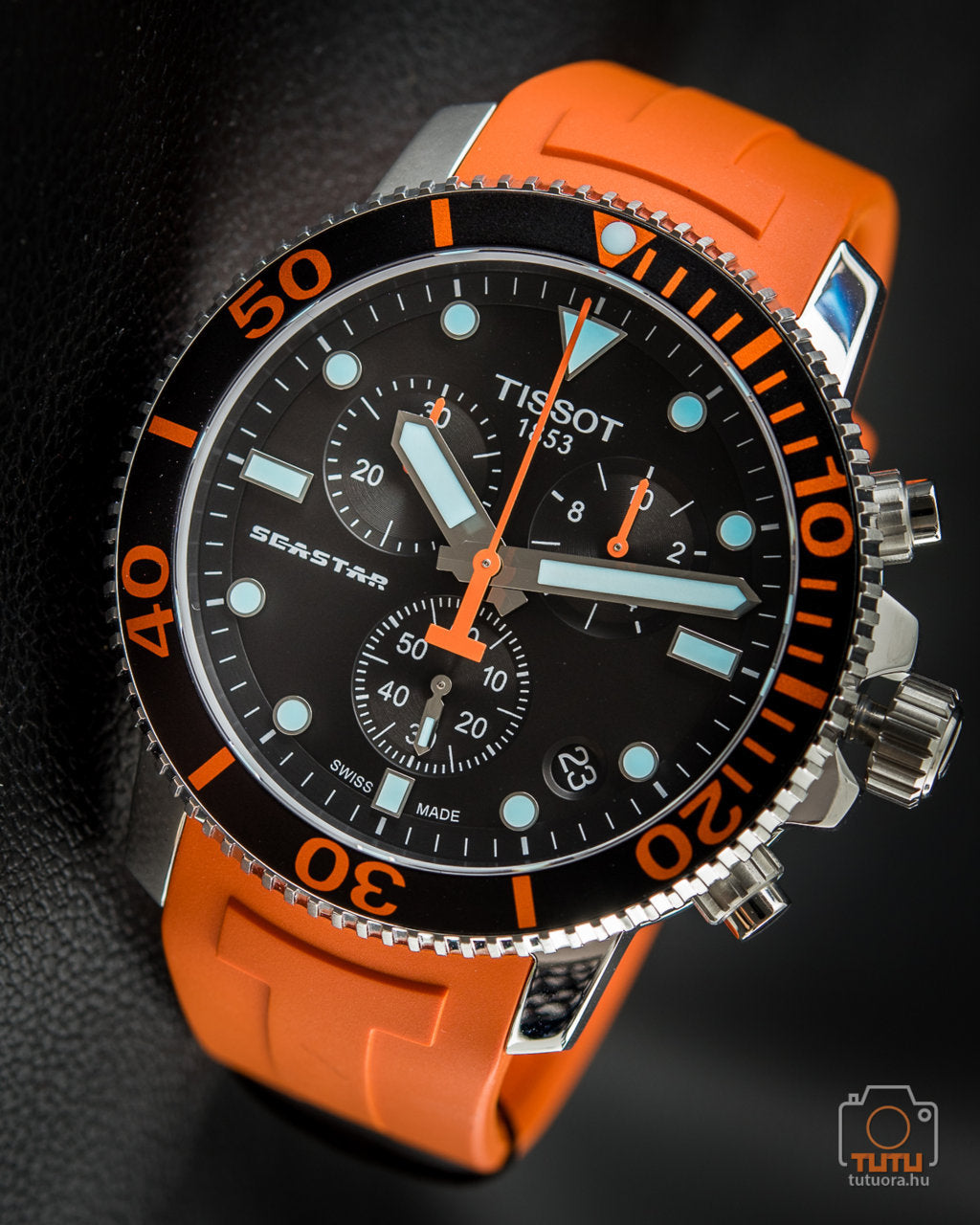  Shop Authentic Tissot Seastar 1000 Chronograph Black Dial Orange Rubber Strap Watch For Men - T120.417.17.051.01 - Luxxuri