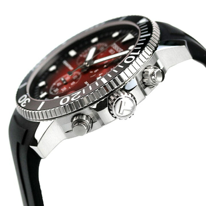  Shop Authentic Tissot Seastar 1000 Chronograph Red Dial Black Rubber Strap Watch For Men - T120.417.17.421.00 - Luxxuri