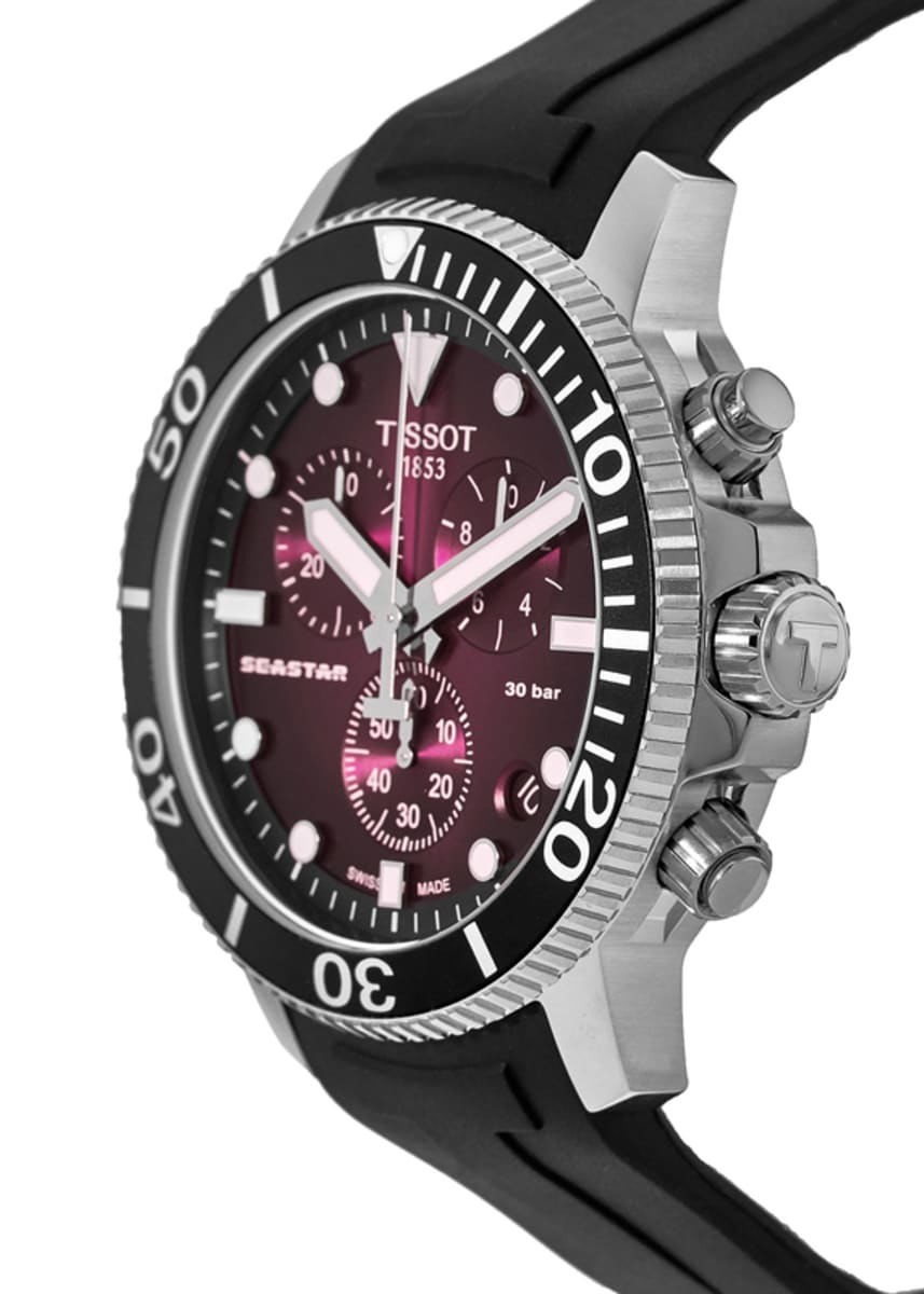  Shop Authentic Tissot Seastar 1000 Chronograph Red Dial Black Rubber Strap Watch For Men - T120.417.17.421.00 - Luxxuri