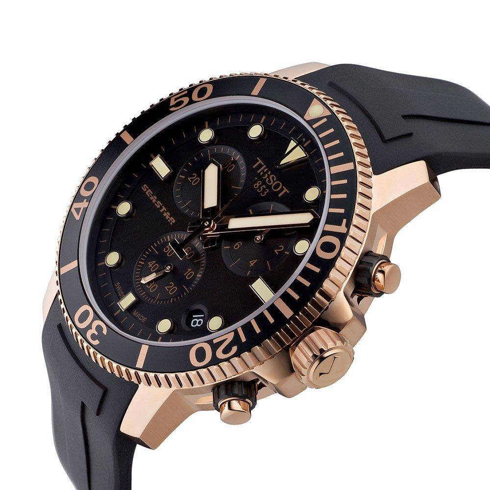  Shop Authentic Tissot Seastar 1000 Chronograph Black Dial Black Rubber Strap Watch For Men - T120.417.37.051.00 - Luxxuri