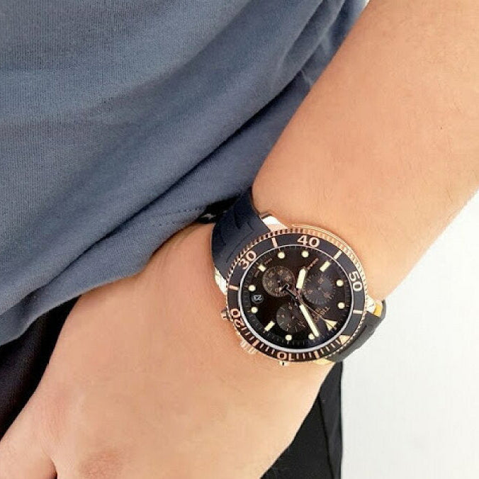  Shop Authentic Tissot Seastar 1000 Chronograph Black Dial Black Rubber Strap Watch For Men - T120.417.37.051.00 - Luxxuri