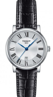  Shop Authentic Tissot Carson Premium Lady Silver Dial Black Leather Strap Watch For Women - T122.210.16.033.00 - Luxxuri
