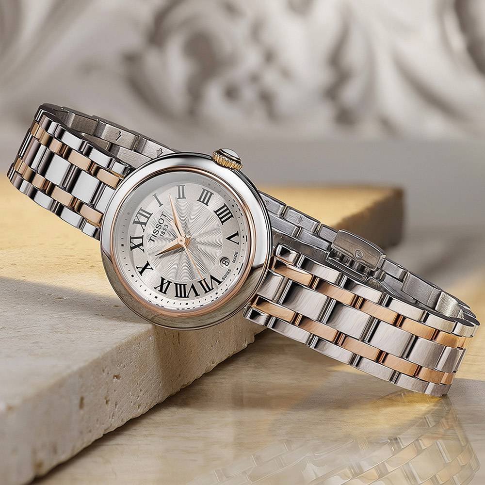  Shop Authentic Tissot Bellissima Small Lady White Dial Two Tone Steel Strap Watch For Women - T126.010.22.013.01 - Luxxuri