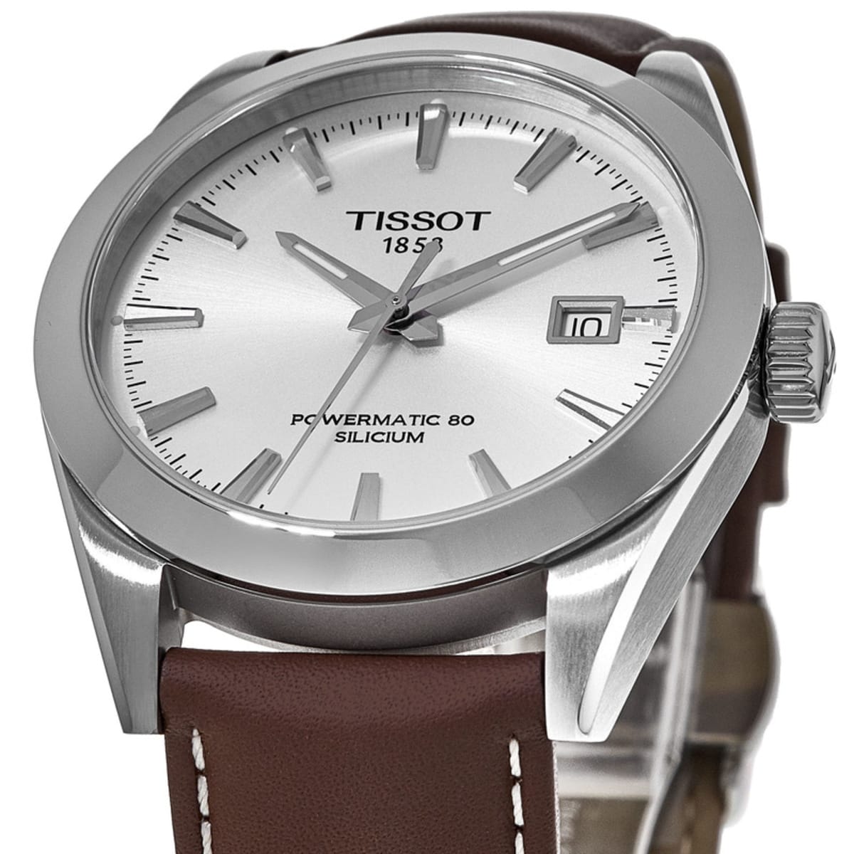  Shop Authentic Tissot Gentleman Powermatic 80 Silicium Silver Dial Brown Leather Strap Watch For Men - T127.407.16.031.01 - Luxxuri