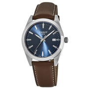  Shop Authentic Tissot Gentleman Blue Dial Brown Leather Strap Watch For Men - T127.410.16.041.00 - Luxxuri