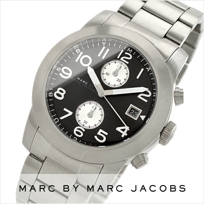  Shop Authentic Marc Jacobs Larry Chronograph Black Dial Silver Steel Strap Watch for Men - MBM5050 - Luxxuri