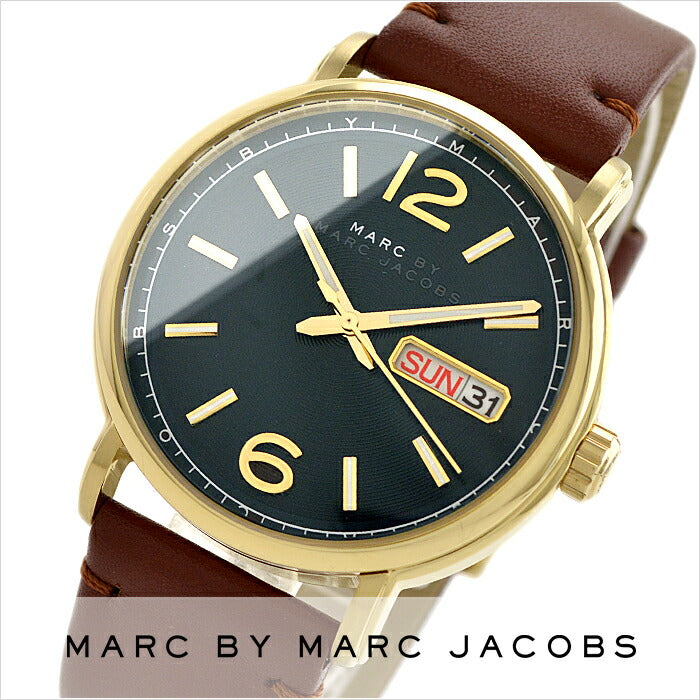  Shop Authentic Marc Jacobs Fergus Green Dial Brown Leather Strap Watch for Men - MBM5077 - Luxxuri
