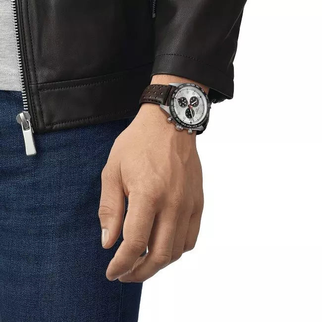  Shop Authentic Tissot T Sport PRS 516 Chronograph Silver Dial Brown Leather Strap Watch for Men - T131.617.16.032.00 - Luxxuri