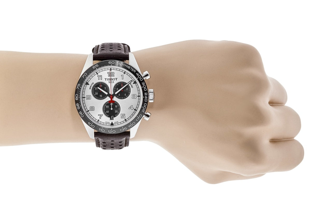  Shop Authentic Tissot T Sport PRS 516 Chronograph Silver Dial Brown Leather Strap Watch for Men - T131.617.16.032.00 - Luxxuri