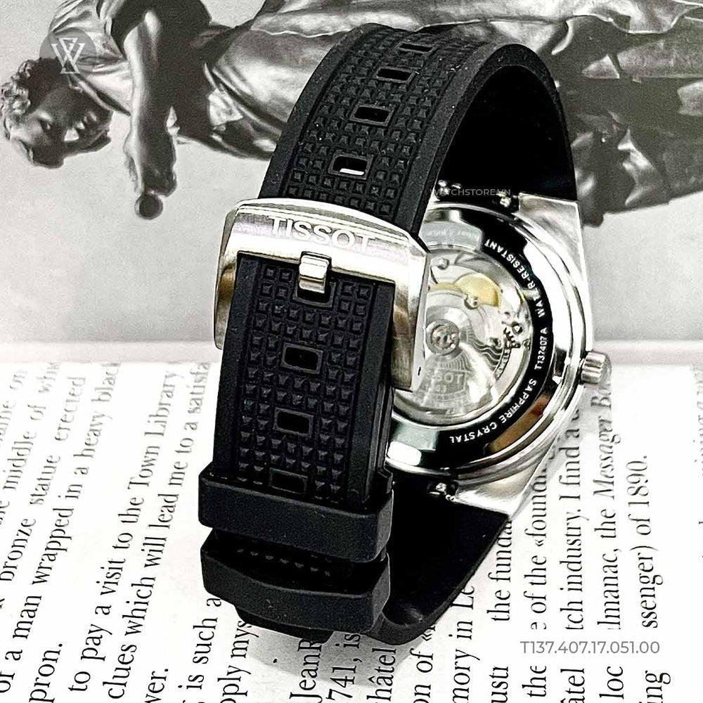  Shop Authentic Tissot PRX Powermatic 80 Black Dial Black Rubber Strap Watch for Men - T137.407.17.051.00 - Luxxuri