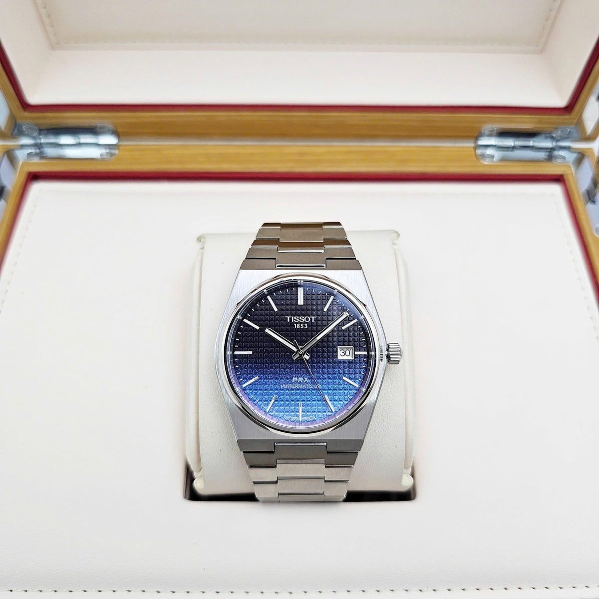  Shop Authentic Tissot Powermatic 80 Automatic Gradient Blue Dial Silver Steel Strap Watch for Men - T137.407.11.051.01 - Luxxuri