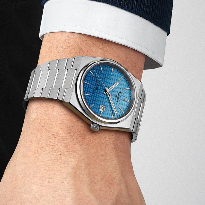  Shop Authentic Tissot PRX Powermatic 80 Gradient Blue Dial Silver Steel Strap Watch for Men - T137.407.11.351.01 - Luxxuri