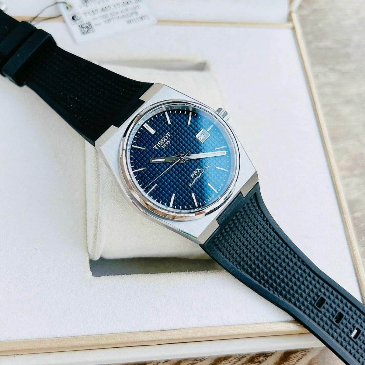  Shop Authentic Tissot PRX Powermatic 80 Blue Dial Black Rubber Strap Watch for Men - T137.407.17.041.00 - Luxxuri