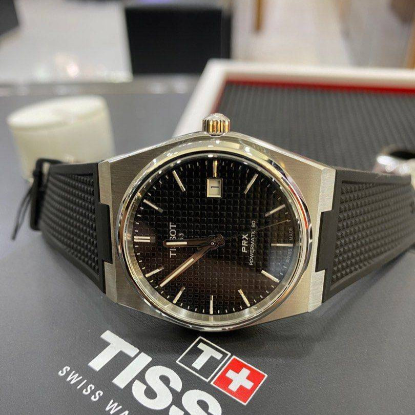  Shop Authentic Tissot PRX Powermatic 80 Black Dial Black Rubber Strap Watch for Men - T137.407.17.051.00 - Luxxuri