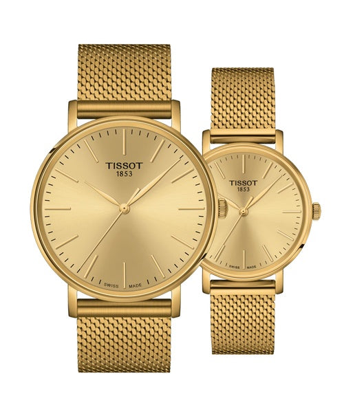  Shop Authentic Tissot Everytime Lady Gold Dial Gold Mesh Bracelet Watch for Women - T143.210.33.021.00 - Luxxuri