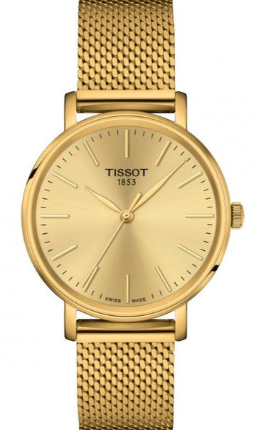  Shop Authentic Tissot Everytime Gent Gold Dial Gold Mesh Bracelet Watch for Men - T143.410.33.021.00 - Luxxuri
