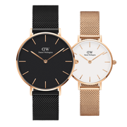  Shop Authentic Daniel Wellington Petite Ashfield Black Dial Black Mesh Strap Watch for Women - DW00100307 - Luxxuri