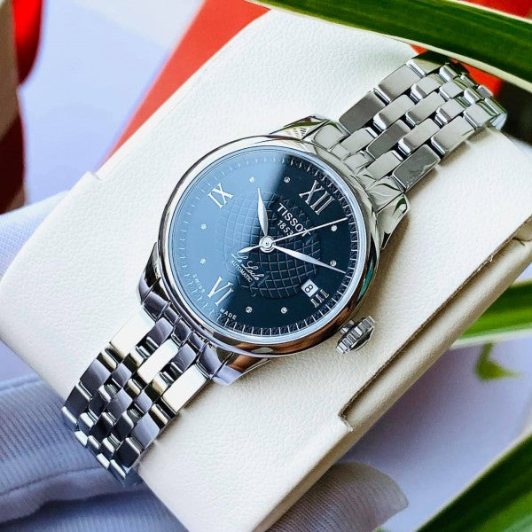  Shop Authentic Tissot Le Locle Automatic Lady Black Dial Silver Steel Strap Watch For Women - T41.1.183.56 - Luxxuri