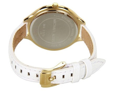 Shop Authentic Michael Kors Slim Runway White Dial White Leather Strap Watch For Women - MK2273 - Luxxuri